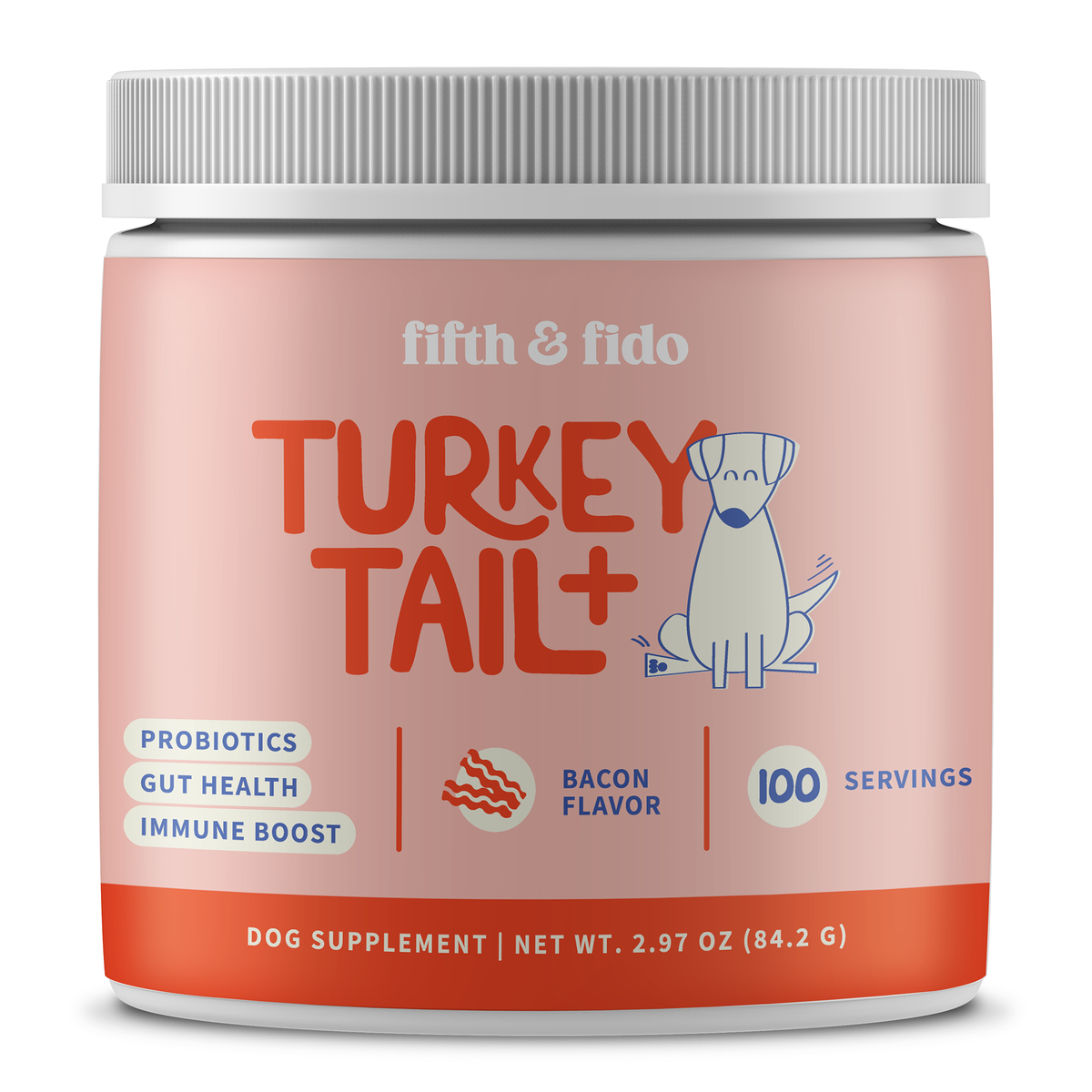 Fifth & Fido Turkey Tail+ mushroom immune support supplement for dogs