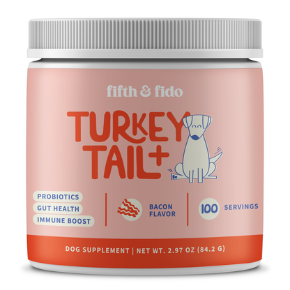Fifth & Fido Turkey Tail+ mushroom immune support supplement for dogs